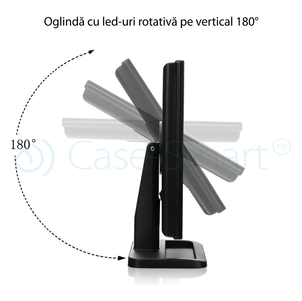 Specchio cosmetico rotante RedSun, con luci LED e dimmer per il trucco