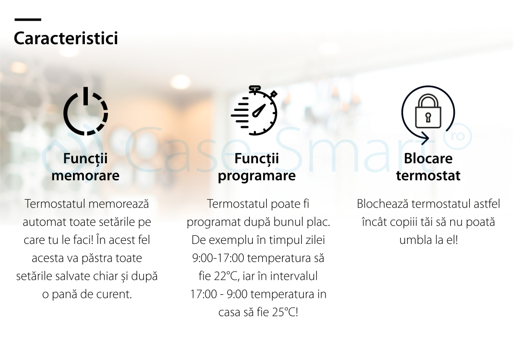 Termostato per riscaldamento a pavimento elettrico Beok TGR87-EP, Antigelo, Impostazione intervallo di funzionamento