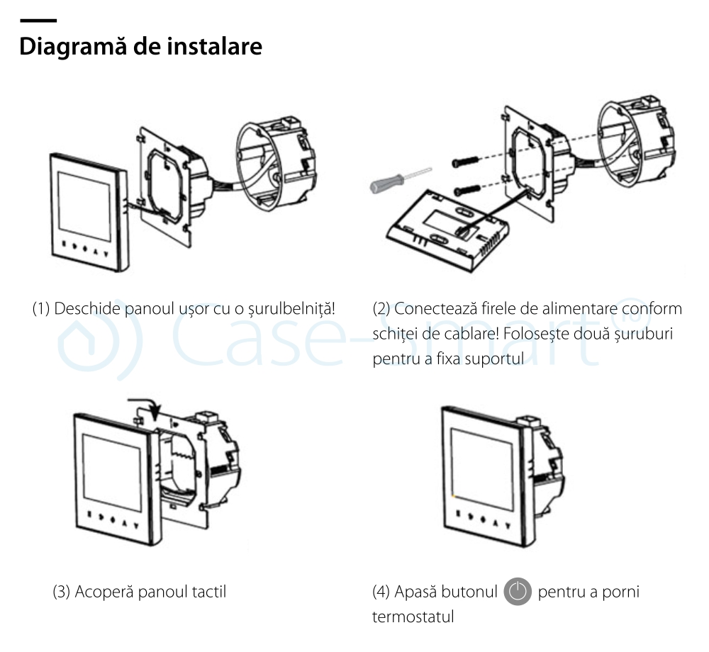 Termostato per riscaldamento a pavimento elettrico Beok TGR87-EP, Antigelo, Impostazione intervallo di funzionamento