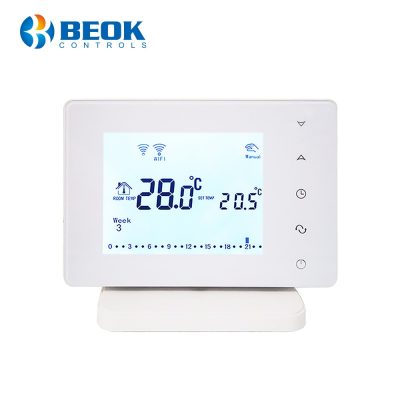 Termostato Wi-Fi per caldaia a gas e riscaldamento a pavimento con agente termico BeOk BOT306RF-WIFI, Programmabile, Memorizzazione impostazioni, Antigelo, Controllo da cellulare