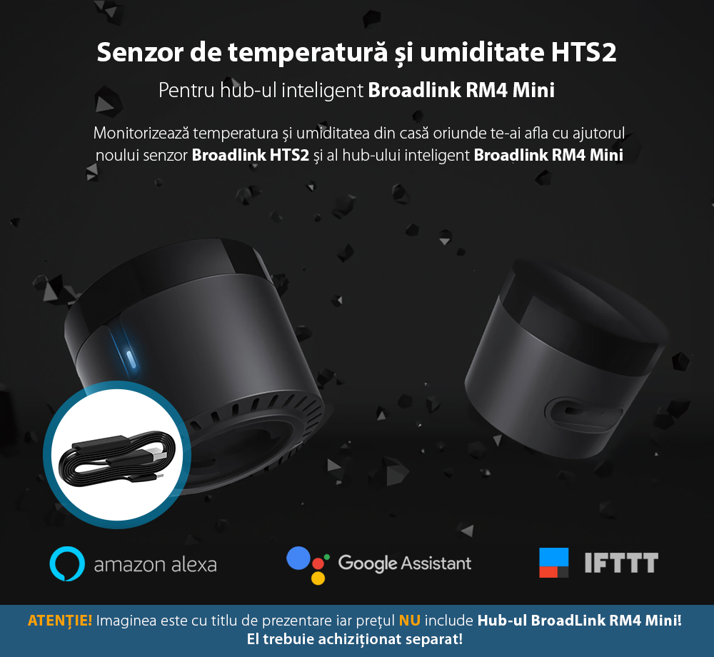 Sensore di temperatura e umidità BroadLink HTS2 per il Hub RM4 Mini / RM4 Pro