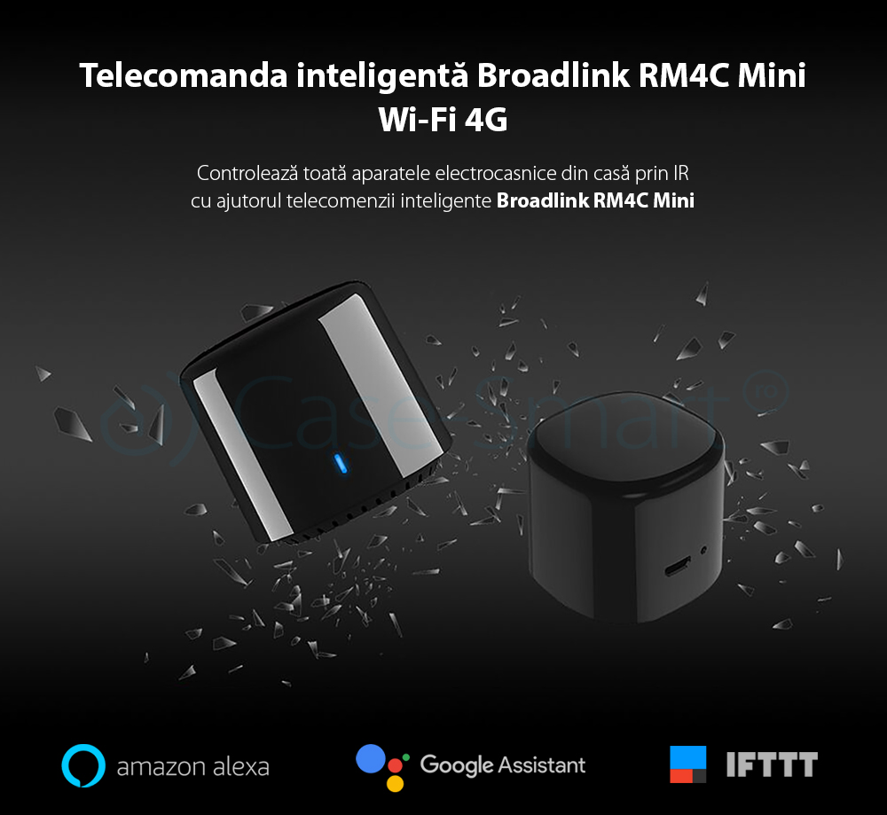 Telecomando intelligente BroadLink RM4C Mini, IR, Wi-Fi, compatibile con Amazon Alexa e Google Home