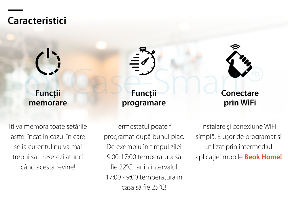 Termostato Wi-Fi per caldaia a gas e riscaldamento a pavimento con agente termico BeOk BOT306RF-WIFI, Programmabile, Memorizzazione impostazioni, Antigelo, Controllo da cellulare