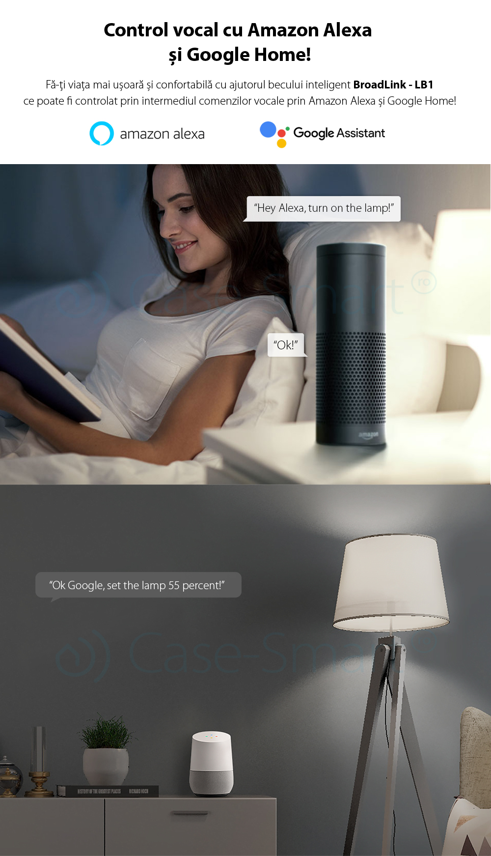 Pacchetto di 4 lampadine intelligenti Wi-Fi BroadLink FastCon dimmerabili, E27, 6.5W, compatibili con Amazon Alexa, Google Home, controllo tramite smartphone