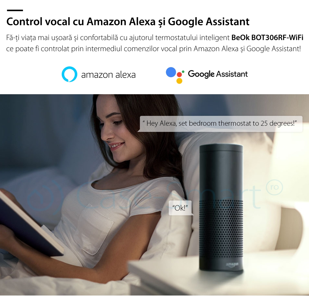 Termostato Wi-Fi per caldaia a gas e riscaldamento a pavimento con agente termico BeOk BOT306RF-WIFI, Programmabile, Memorizzazione impostazioni, Antigelo, Controllo da cellulare