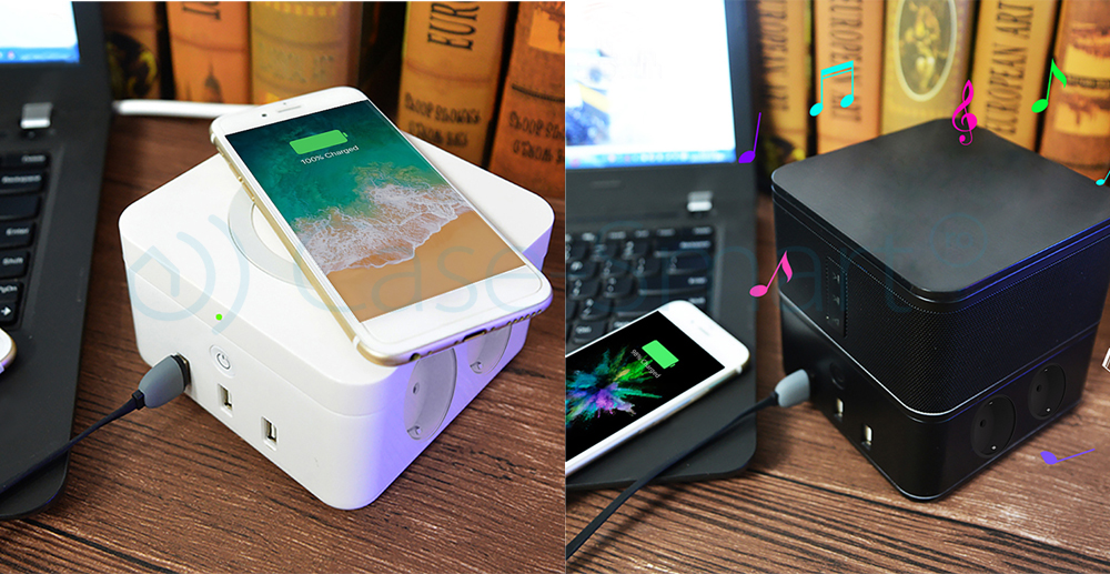 Altoparlante portatile con lampada intelligente Redsun RS-02EU-SP, Funzione di batteria esterna, Caricatore wireless, Bluetooth