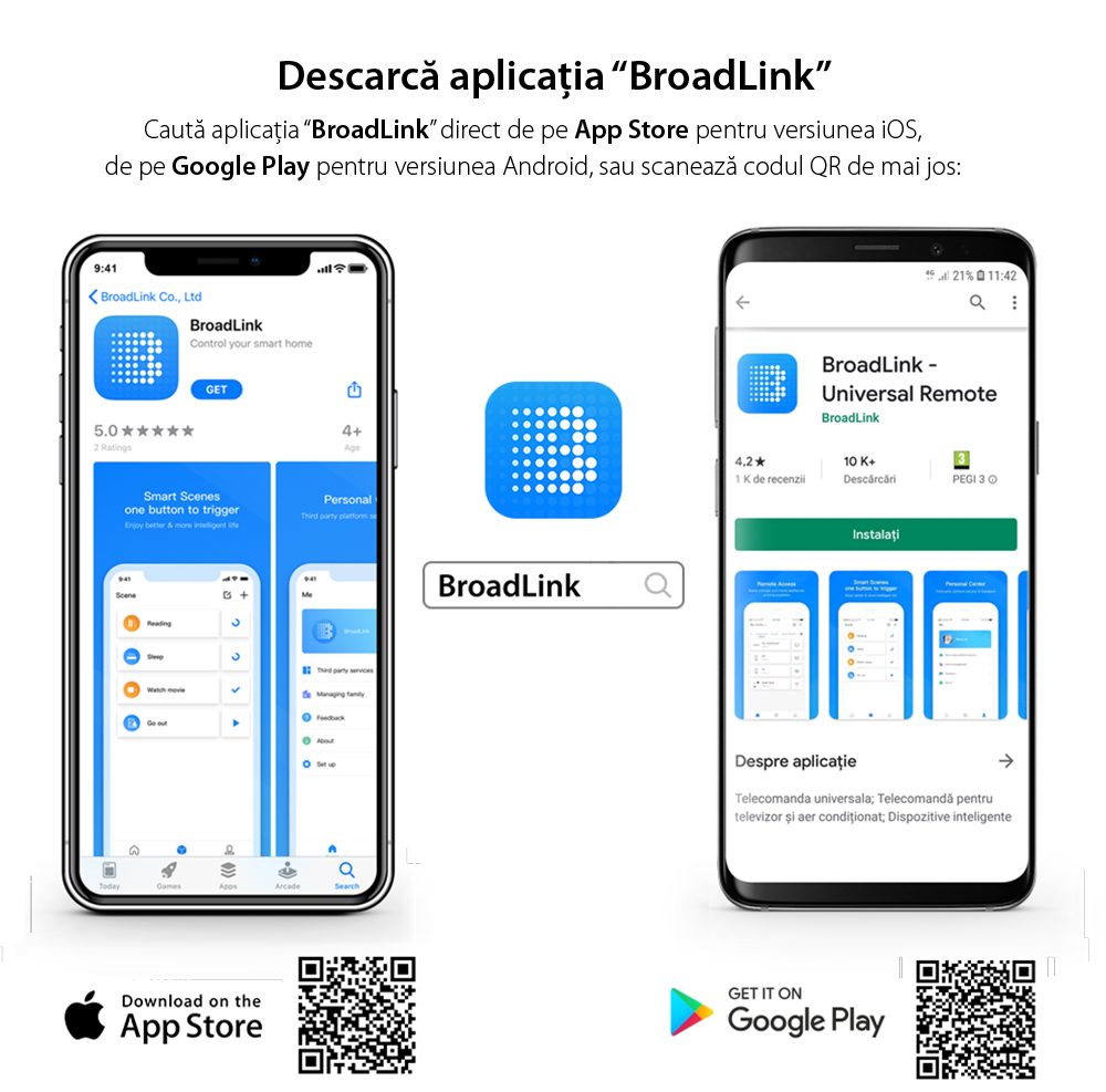 Pacchetto BroadLink Hub RM4 Mini + Sensore di temperatura e umidità HTS2