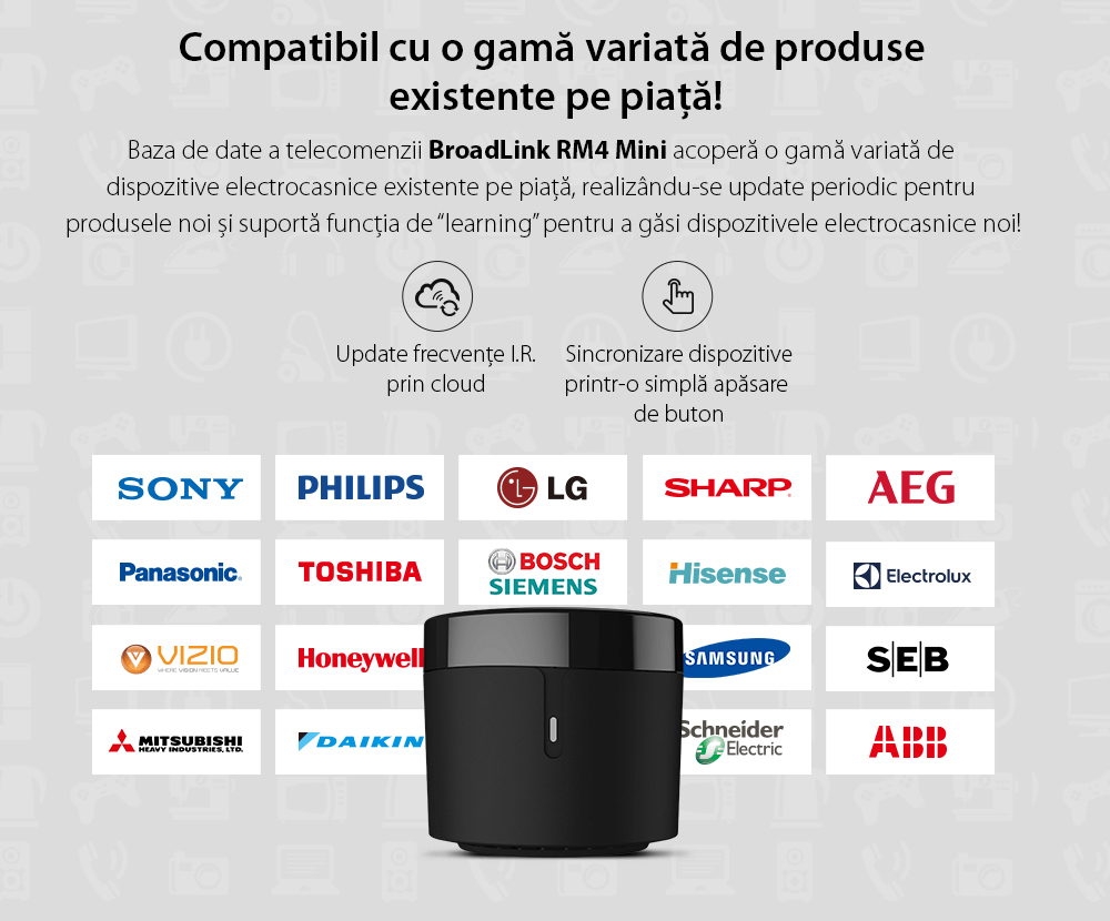 Pacchetto BroadLink Hub RM4 Mini + Sensore di temperatura e umidità HTS2