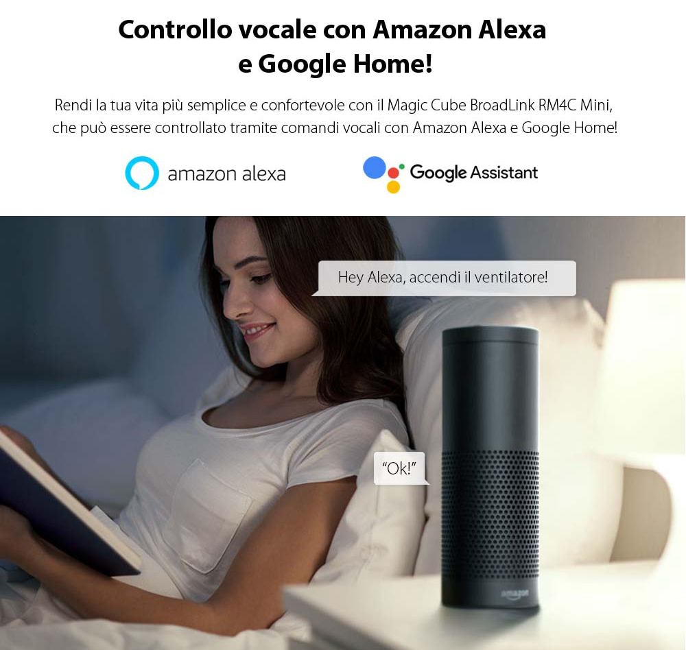 Telecomando intelligente BroadLink RM4C Mini, IR, Wi-Fi, compatibile con Amazon Alexa e Google Home