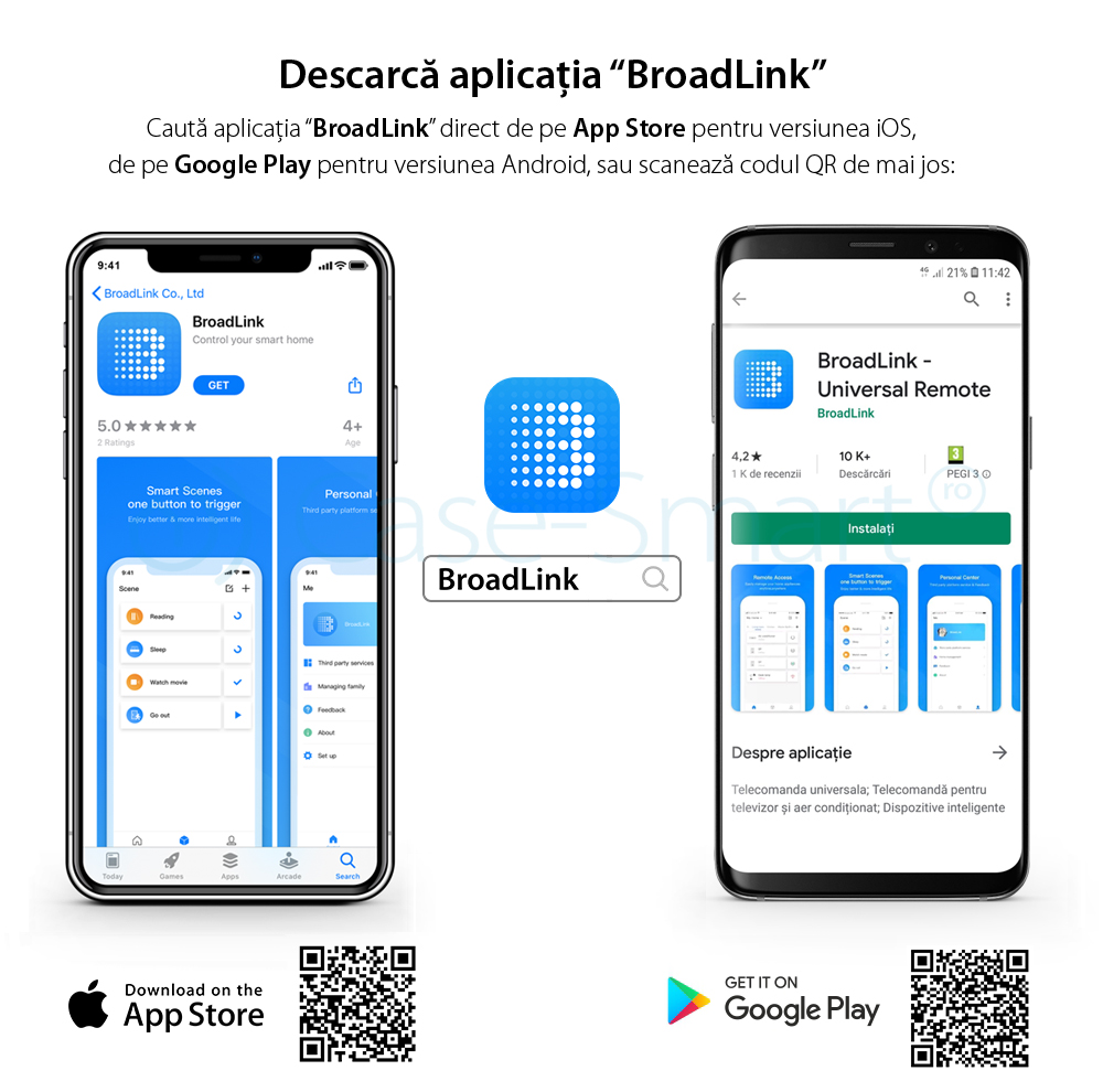Telecomando intelligente BroadLink RM4C Mini, IR, Wi-Fi, compatibile con Amazon Alexa e Google Home