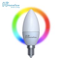 Lampadina LED Intelligente Wireless Homeflow B-5004, E14, 5W (equivalente a 40W), 400lm, Dimmerabile, RGB, Controllo tramite smartphone