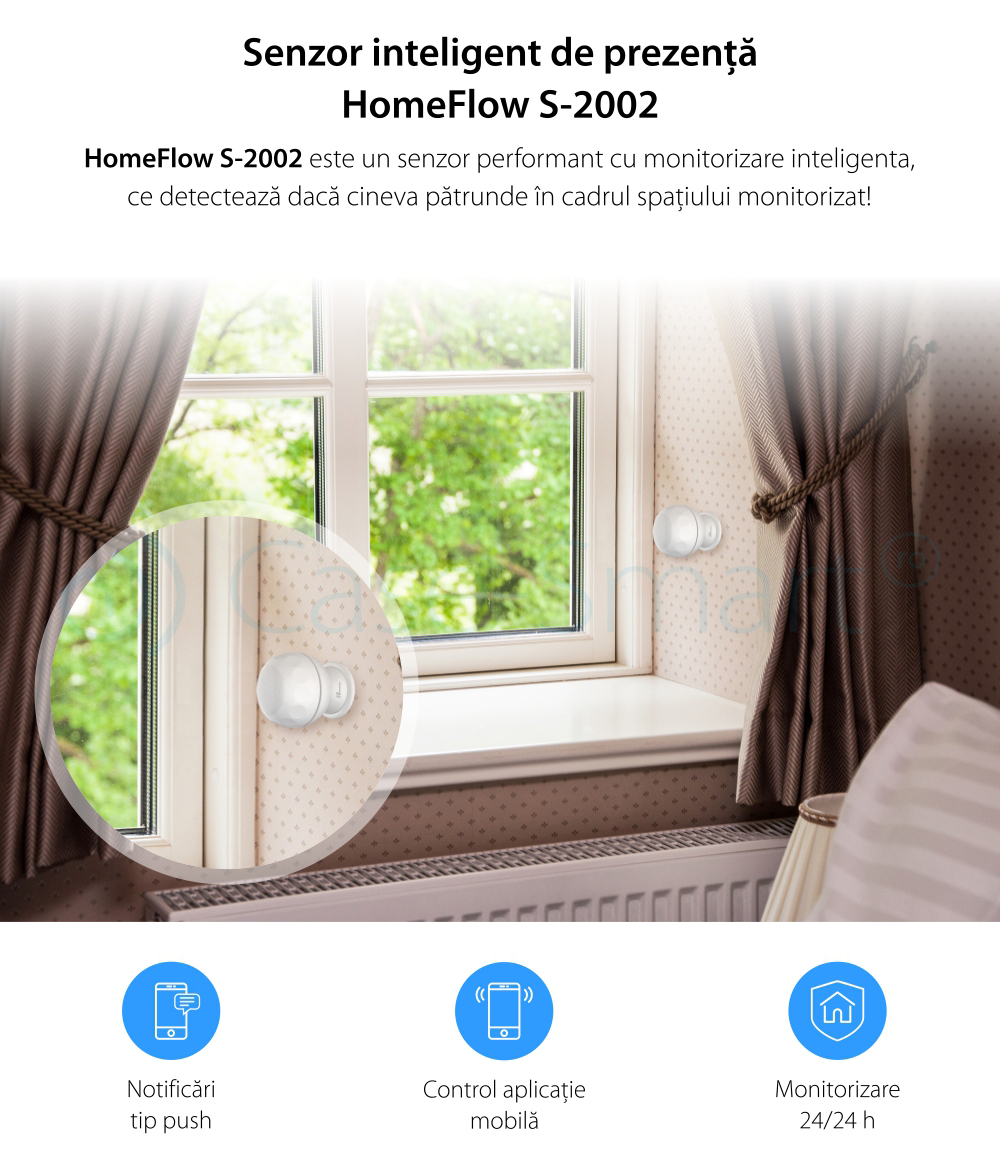 Sensore di movimento Wireless Homeflow S-2002, Notifiche, Creazione di scene di funzionamento