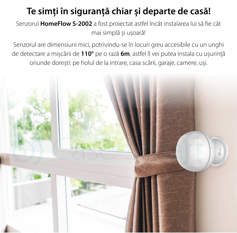 Sensore di movimento Wireless Homeflow S-2002, Notifiche, Creazione di scene di funzionamento