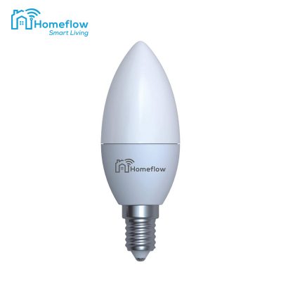 Lampadina LED Intelligente Wireless Homeflow B-5003, E14, 5W, 400lm, dimmerabile, luce calda/fredda, Controllo tramite smartphone