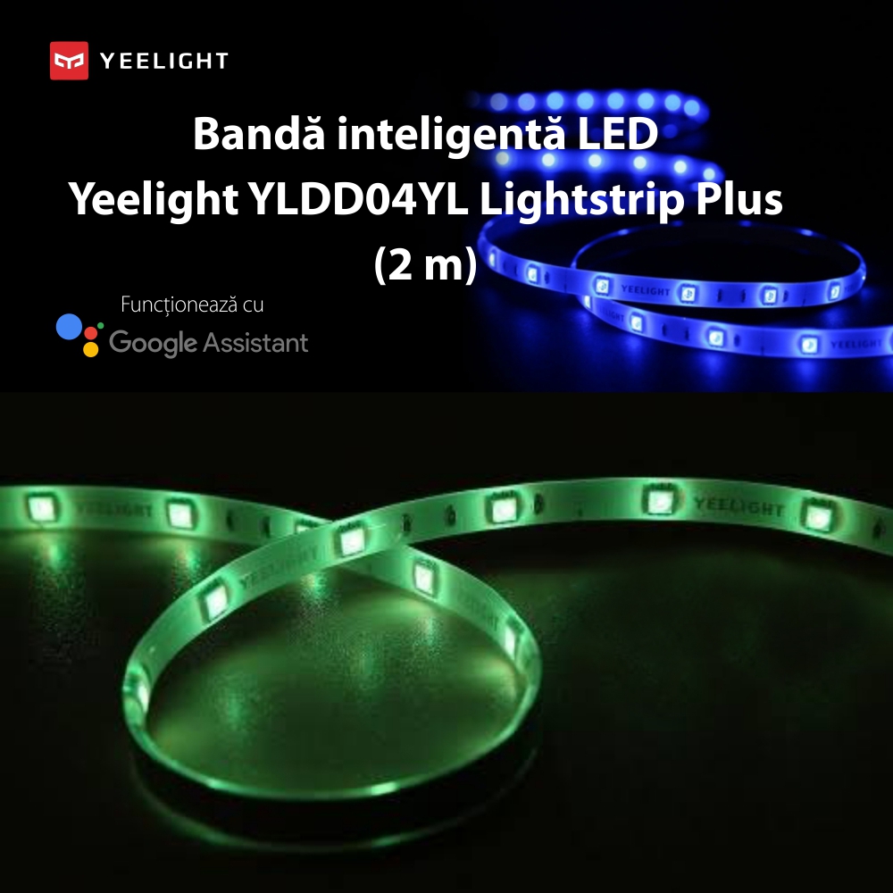 Striscia LED Intelligente Yeelight Lightstrip Plus YLDD05YL, Smart, Lunghezza 2 m, Potenza 7,5 W, Compatibile con Google Assistant