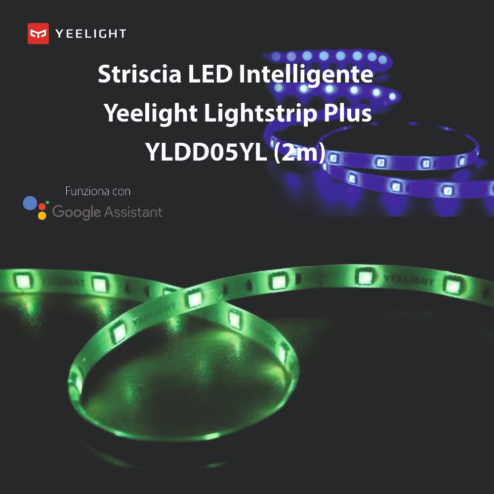 Striscia LED Intelligente Yeelight Lightstrip Plus YLDD05YL, Smart, Lunghezza 2 m, Potenza 7,5 W, Compatibile con Google Assistant