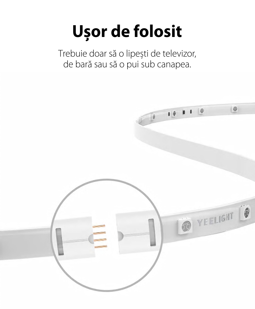 Estensione striscia LED Yeelight YLOT01YL Lightstrip Plus, Smart, Multicolore, Lunghezza 1m, Wireless, 2.1W