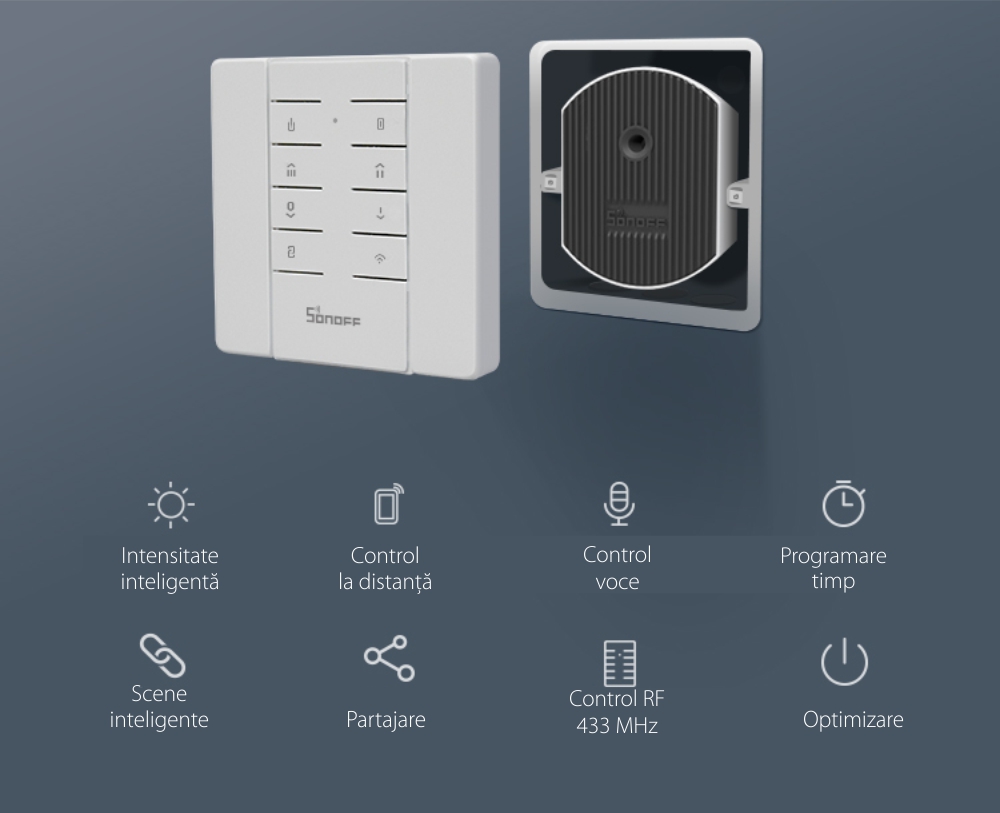 Dimmer intelligente per luce D1, Sonoff, Wireless, Controllo vocale, Compatibile con Google Home e Alexa