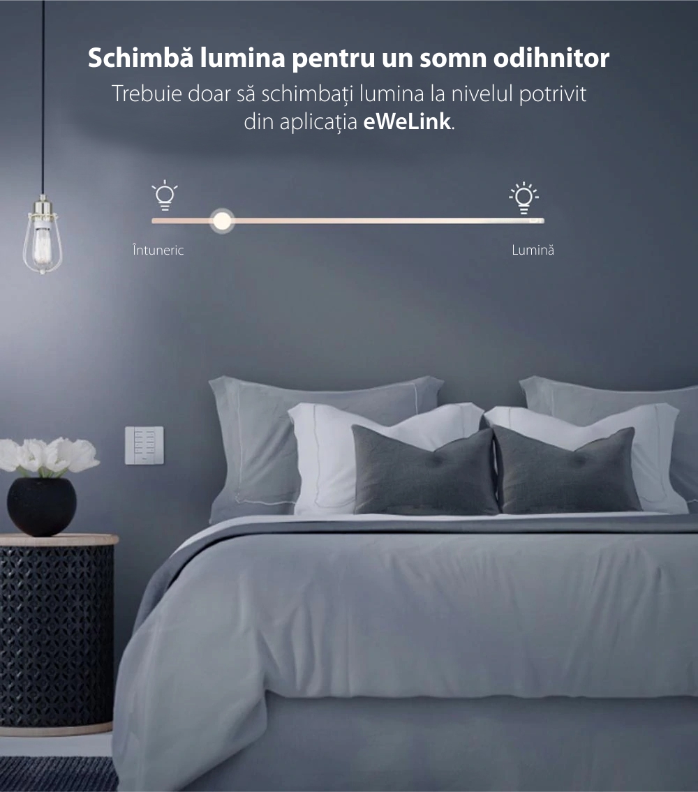 Dimmer intelligente per luce D1, Sonoff, Wireless, Controllo vocale, Compatibile con Google Home e Alexa