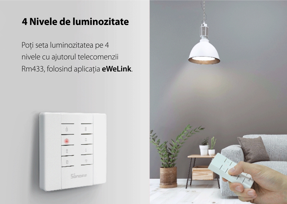 Dimmer intelligente per luce D1, Sonoff, Wireless, Controllo vocale, Compatibile con Google Home e Alexa