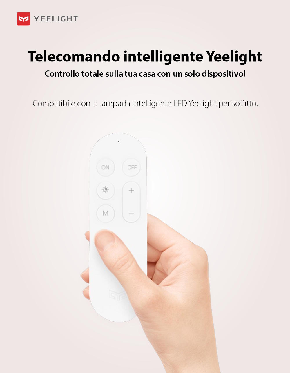 Telecomando intelligente Yeelight YLYK01YL, Bianco, Fino a 1800 lumen, Bluetooth