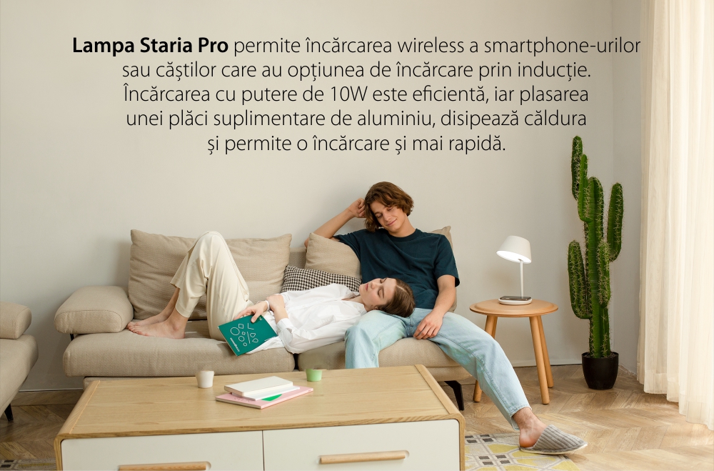 Lampada LED Yeelight Staria Bedside Lamp Pro, YLCT03YL, Per la ricarica wireless, 18W, Controllo vocale