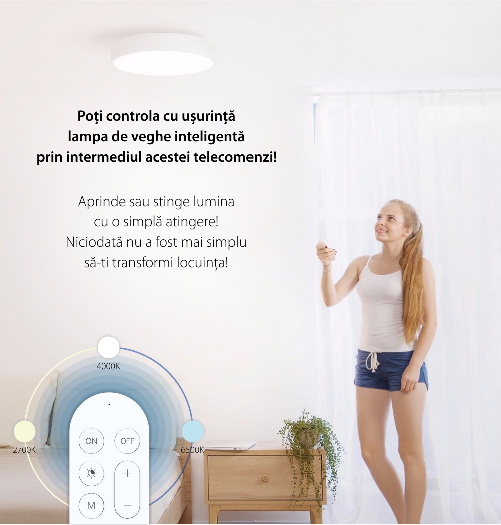 Telecomando intelligente Yeelight YLYK01YL, Bianco, Fino a 1800 lumen, Bluetooth