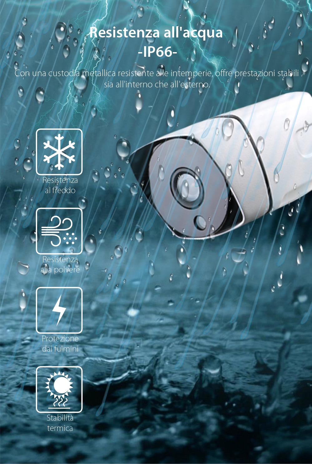 Telecamera di sorveglianza Besnt BS-IP73GP, HD, Visione notturna, Resistente all’acqua, Monitoraggio 24h