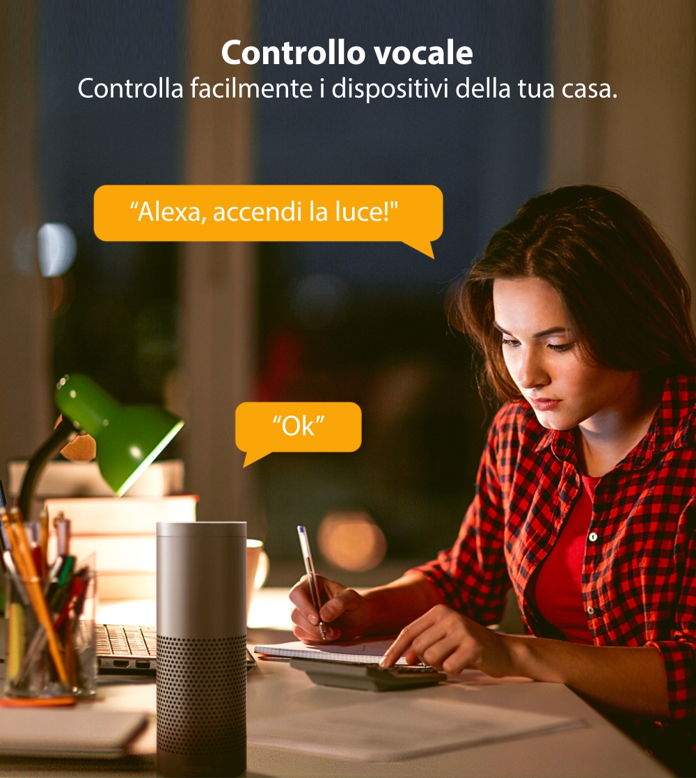 Lampadina Smart LED RGB, BlitzWolf BW-LT21, 10 W, Bulb, 900 LM, 3000K, E27, Controllo vocale