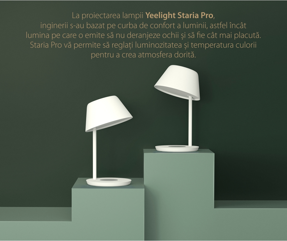 Lampada LED Yeelight Staria Bedside Lamp Pro, YLCT03YL, Per la ricarica wireless, 18W, Controllo vocale