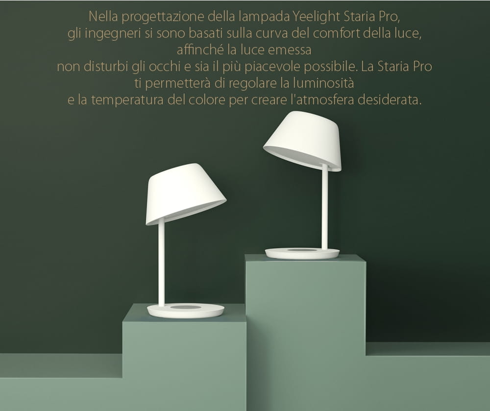 Lampada LED Yeelight Staria Bedside Lamp Pro, YLCT03YL, Per la ricarica wireless, 18W, Controllo vocale