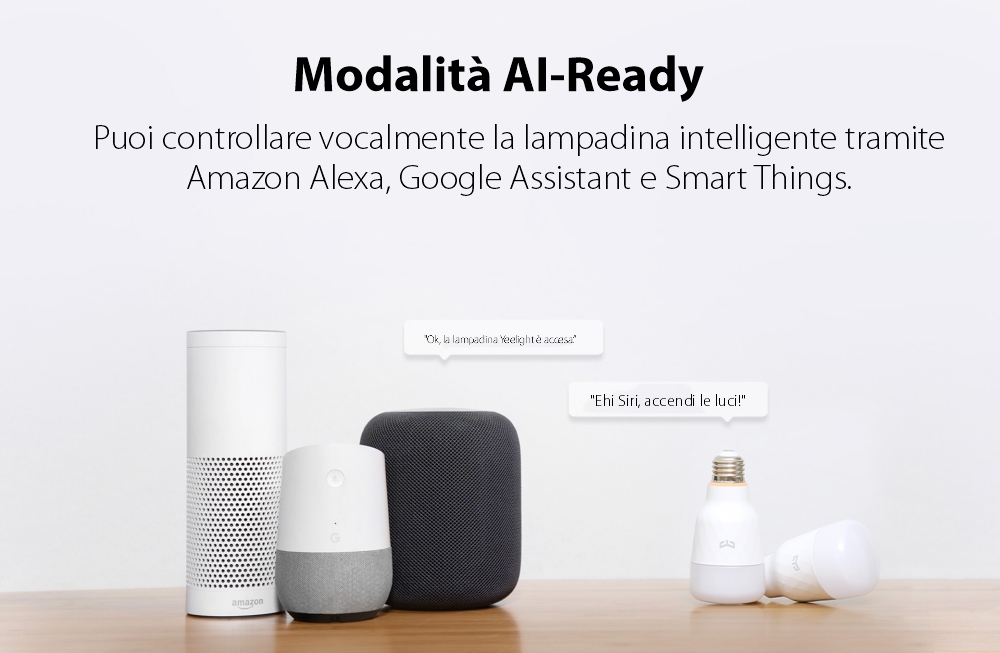 Lampadina Smart LED Yeelight 1S, Dimmerabile, Wi-Fi, E27, 800 LM, Controllo vocale, 8.5W