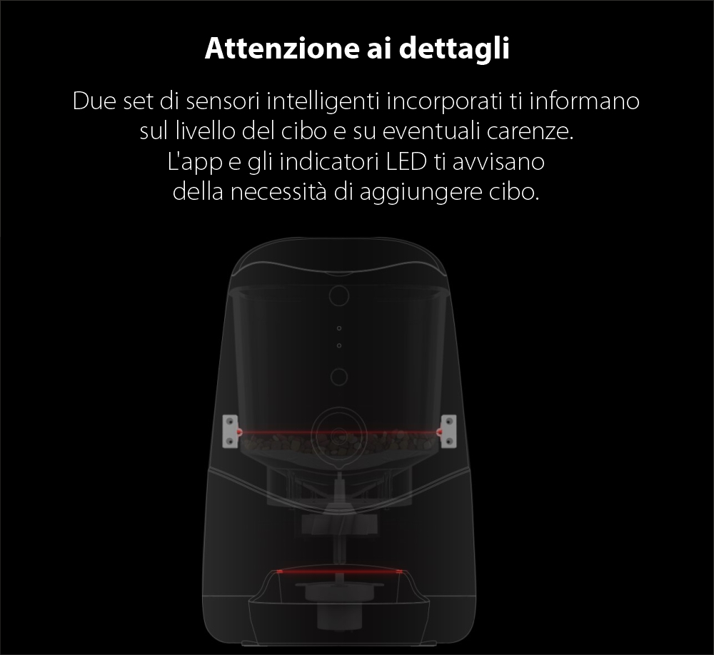 Dispenser intelligente per cibo per animali Petoneer Nutri, Controllo tramite app, Slot per batteria esterna
