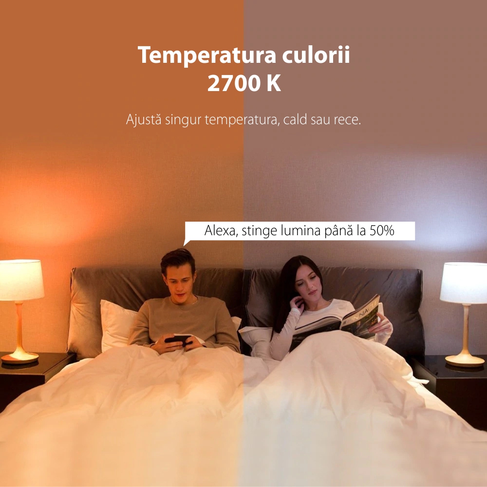 Lampadina Smart LED Yeelight 1S, Dimmerabile, Wi-Fi, E27, 800 LM, Controllo vocale, 8.5W