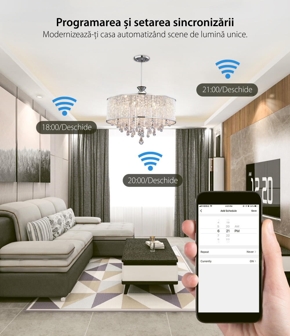 Lampadina Smart LED RGB, BlitzWolf BW-LT21, 10 W, Bulb, 900 LM, 3000K, E27, Controllo vocale