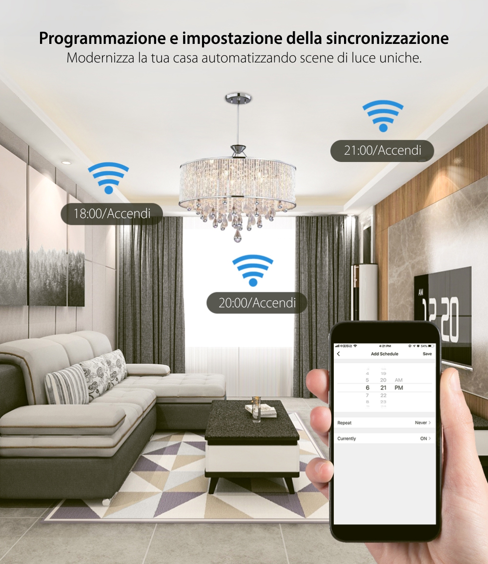 Lampadina Smart LED RGB, BlitzWolf BW-LT21, 10 W, Bulb, 900 LM, 3000K, E27, Controllo vocale