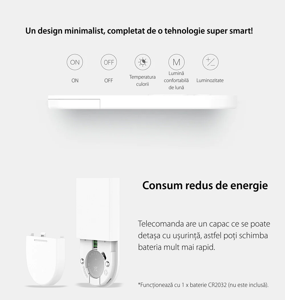 Telecomando intelligente Yeelight YLYK01YL, Bianco, Fino a 1800 lumen, Bluetooth