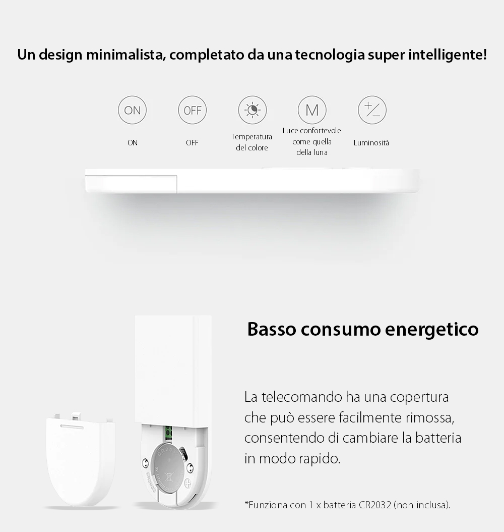 Telecomando intelligente Yeelight YLYK01YL, Bianco, Fino a 1800 lumen, Bluetooth