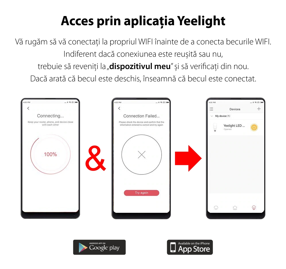 Lampadina Smart LED Yeelight 1S, Dimmerabile, Wi-Fi, E27, 800 LM, Controllo vocale, 8.5W