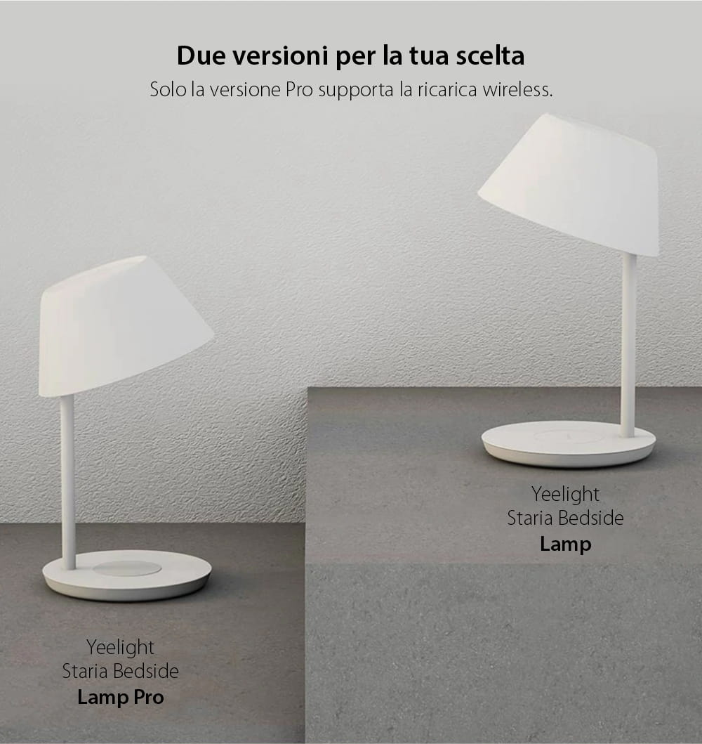 Lampada LED Yeelight Staria Bedside Lamp Pro, YLCT03YL, Per la ricarica wireless, 18W, Controllo vocale