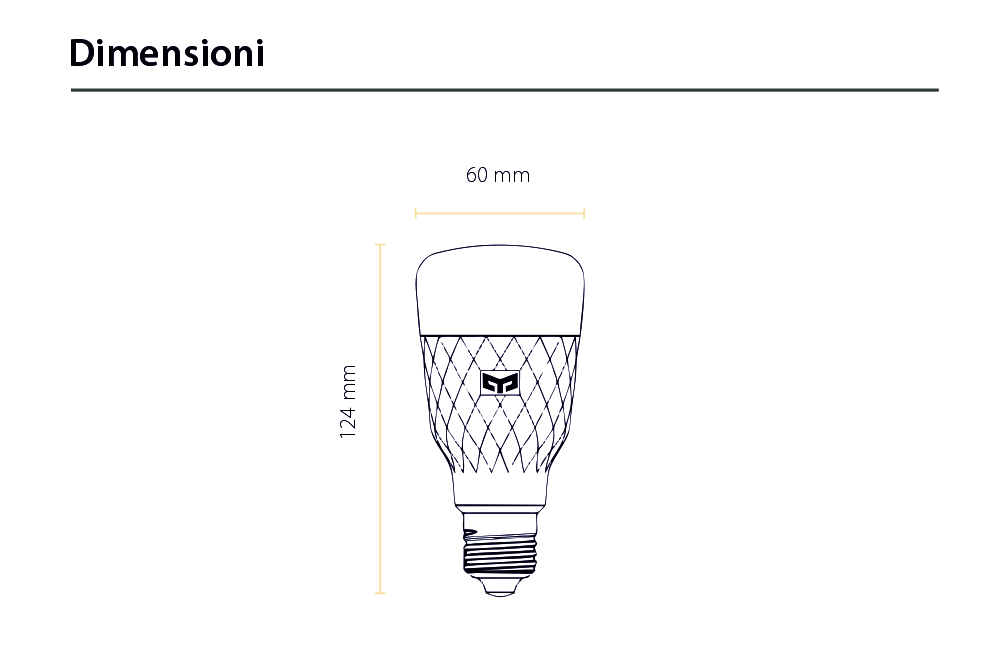 Lampadina Smart LED Yeelight 1S, Dimmerabile, Wi-Fi, E27, 800 LM, Controllo vocale, 8.5W