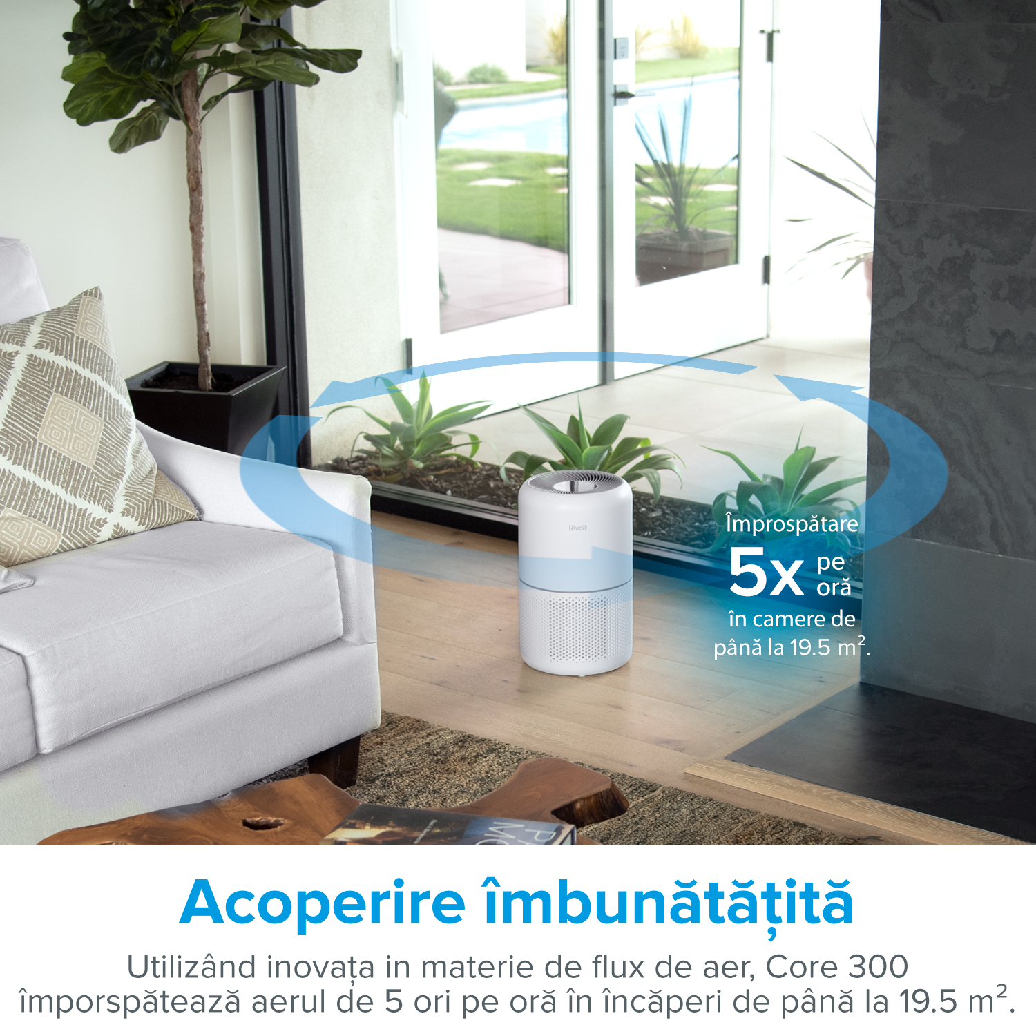 Purificatore d’Aria Levoit Core 300, Bianco, Filtro True HEPA, Carbonio Attivo, Super Silenzioso, Touch Screen