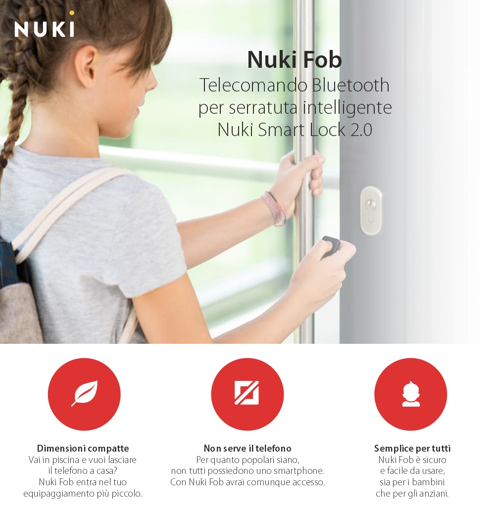 Chiave intelligente Nuki Fob, per Nuki Smart Lock, controllo remoto, Bluetooth 4.0