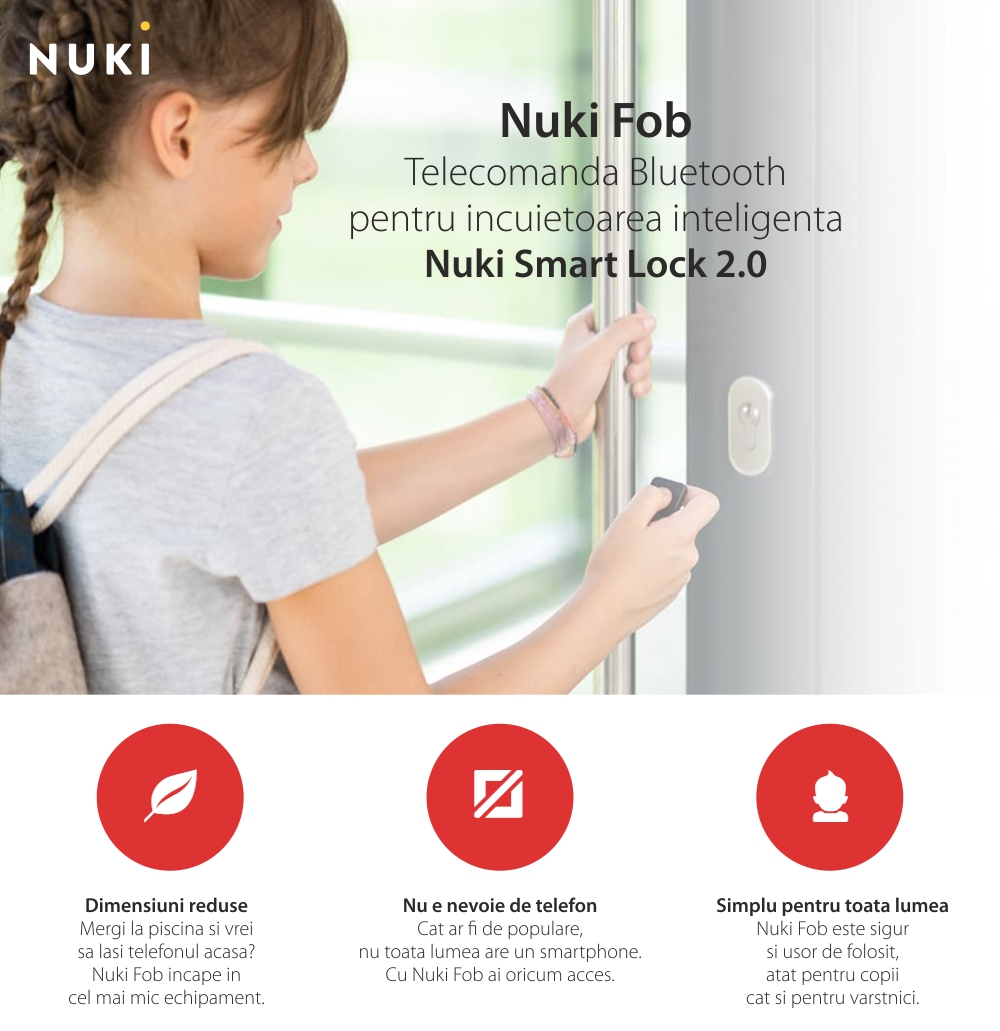 Chiave intelligente Nuki Fob, per Nuki Smart Lock, controllo remoto, Bluetooth 4.0