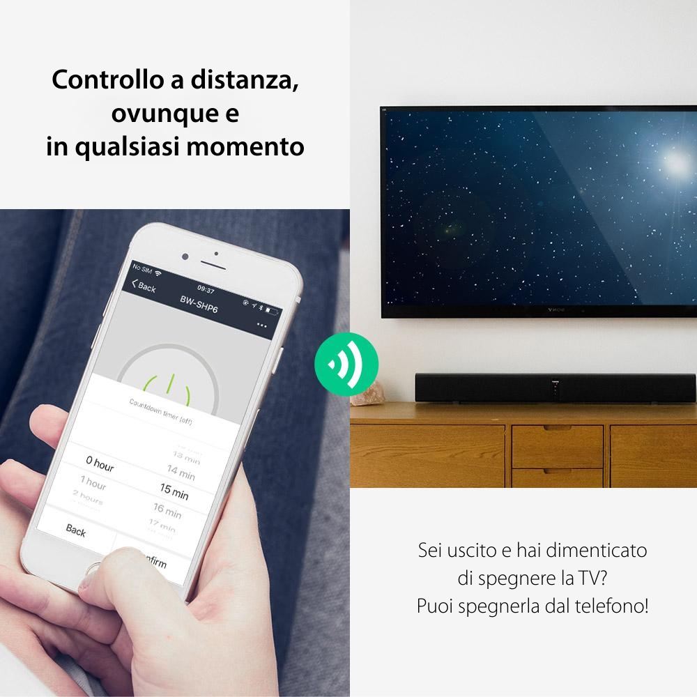 Presa intelligente BlitzWolf BW-SHP6 Pro, Wi-Fi, Programmabile, Monitoraggio energia