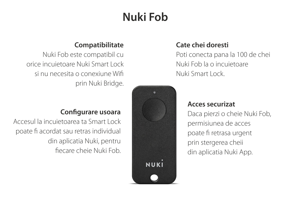 Chiave intelligente Nuki Fob, per Nuki Smart Lock, controllo remoto, Bluetooth 4.0