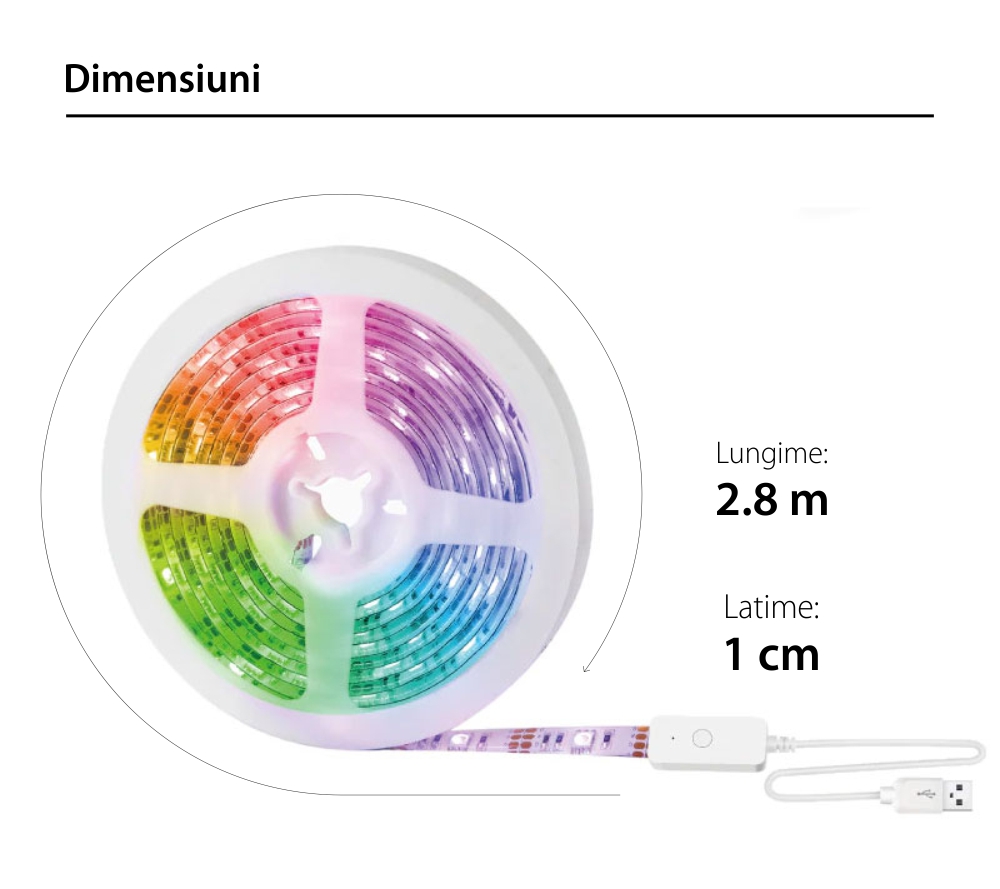 Kit Striscia LED Smart NiteBird SL1, Wi-Fi, 2,8 Metri, Controllo tramite applicazione, Controllo vocale