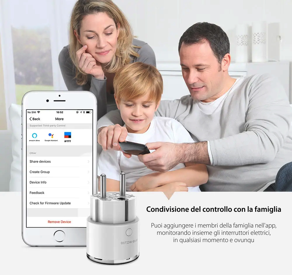 Presa intelligente BlitzWolf BW-SHP6 Pro, Wi-Fi, Programmabile, Monitoraggio energia
