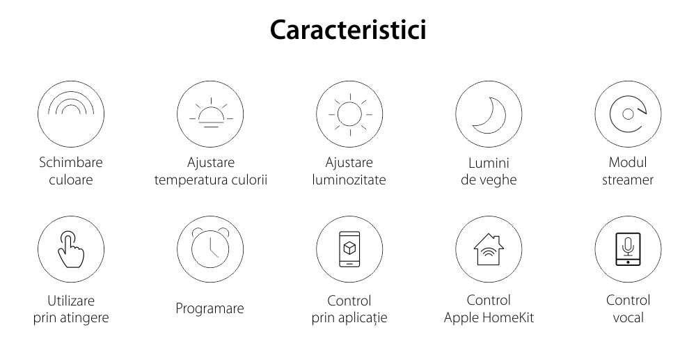 Lampada da notte portatile Yeelight D2, Bianca, Smart, Bluetooth, Regolazione colori