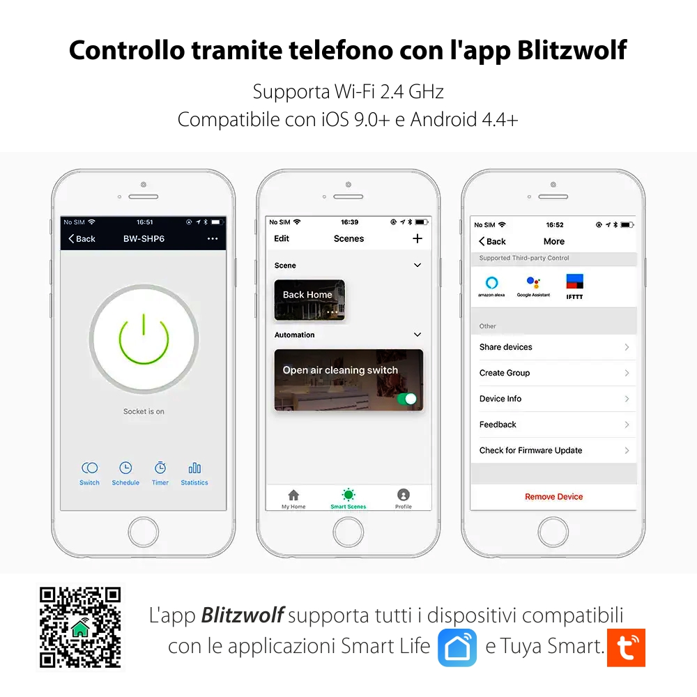 Presa intelligente BlitzWolf BW-SHP6 Pro, Wi-Fi, Programmabile, Monitoraggio energia